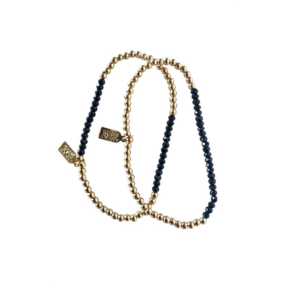 NEW LUCKY STAR JEWELS women's stardust gemstone bracelet set in onyx